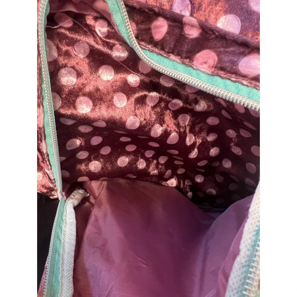 Madison & Dakota Kids Backpack Velvet Polka Dot Burgundy Teal School Bag